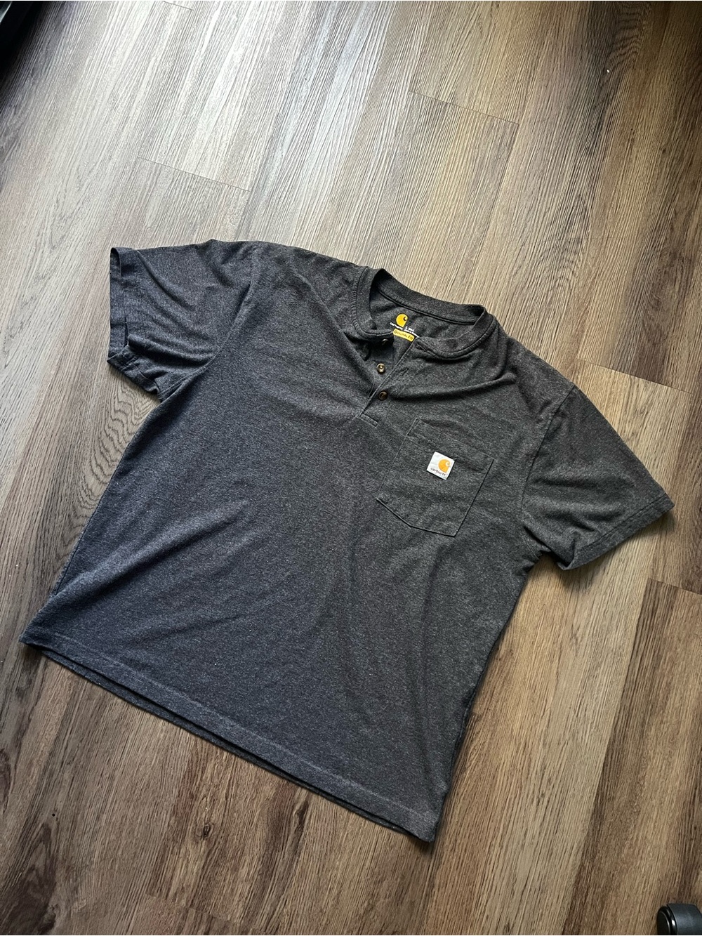 Carhartt Men's Charcoal Henley with Pocket